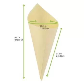 PacknWood Mini Wooden Cone - 5oz 7.09 x 5.12'' - 250 pcs