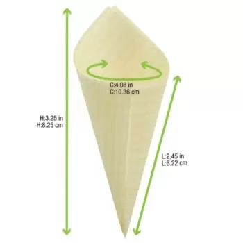 PacknWood Mini Wooden Cone - L:3.25'' - 1000 pcs