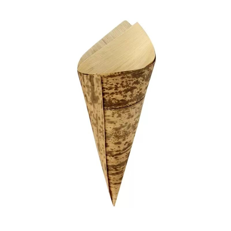 PacknWood Bamboo Leaf Cone 2 Layers - 5oz Diam.2.7'' H:6.7 x 4.9'' - 1000 pcs