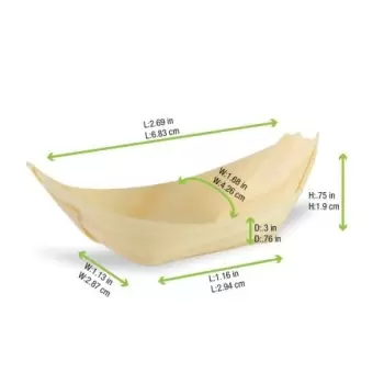 PacknWood Mini Wooden Boats - 1 oz 2.3 x 1.9 x 0.7'' - 4000 pcs