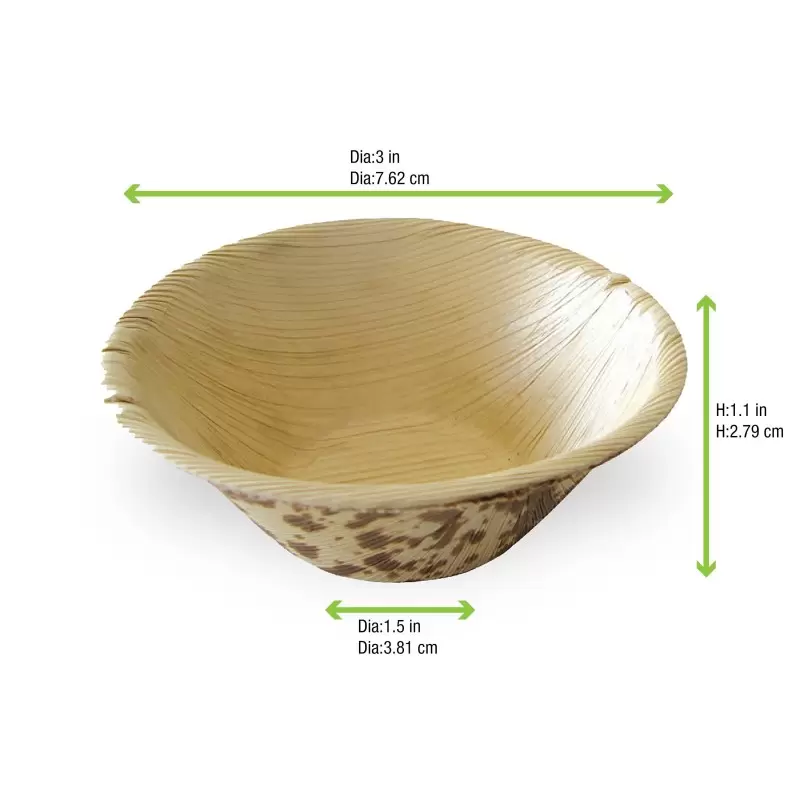 PacknWood Bamboo Leaf Double Layer Ramekin Bowl - 2oz Diam.2.75'' - 1000 pcs