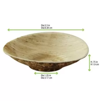 PacknWood Mini Bamboo Leaf Round Dish - 2oz Diam.3.1'' - 1000 pcs