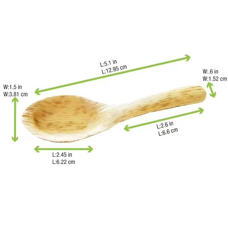 PacknWood Bamboo Leaf Tasting Spoon - 5'' - 500 pcs