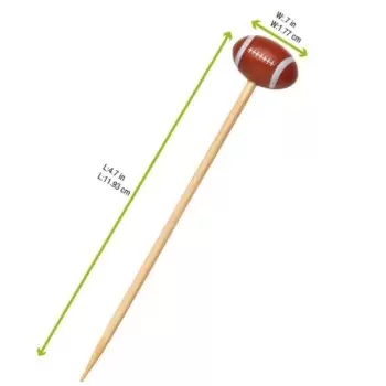 PacknWood Bamboo Football Skewers - 4.7'' - 1000 pcs