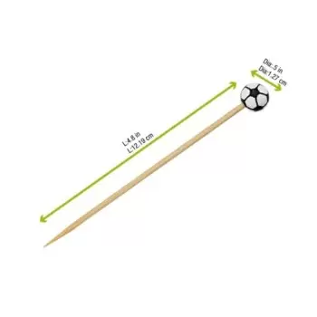 PacknWood Bamboo Soccer Skewers - 4.7'' - 1000 pcs