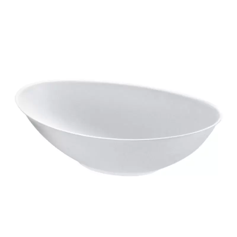 PacknWood Bio N Chic Oval White Sugarcane Bowl - 51oz 10.6 x 6.2'' - 100 pcs