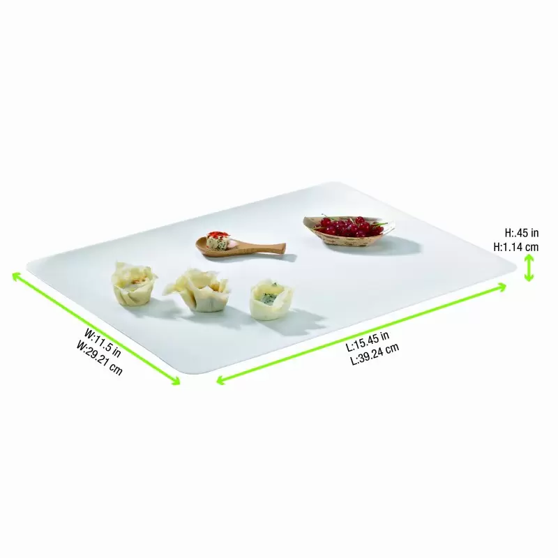 PacknWood Bio N Chic White Sugarcane Serving Platter - 15.3 x 11.4'' - 200 pcs