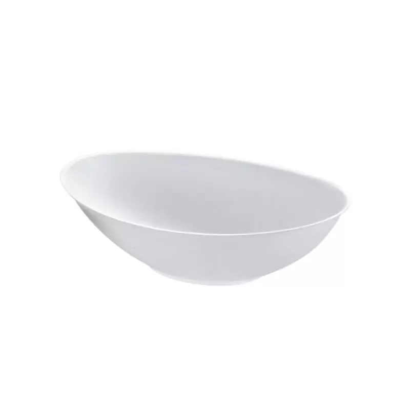 PacknWood Bio N Chic Oval White Sugarcane Bowl - 24oz 8.6 x 5.5'' - 250 pcs