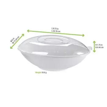 PacknWood Clear Pet Lid For 210Bchic1000 & 210Bchic1000Br - 9.44 x 5.90 x 1.69'' - 250 pcs