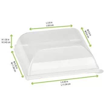 PacknWood Clear Pet Lid For 210Bchic1111 - 4.40 x 4.40 x 1.41'' - 100 pcs