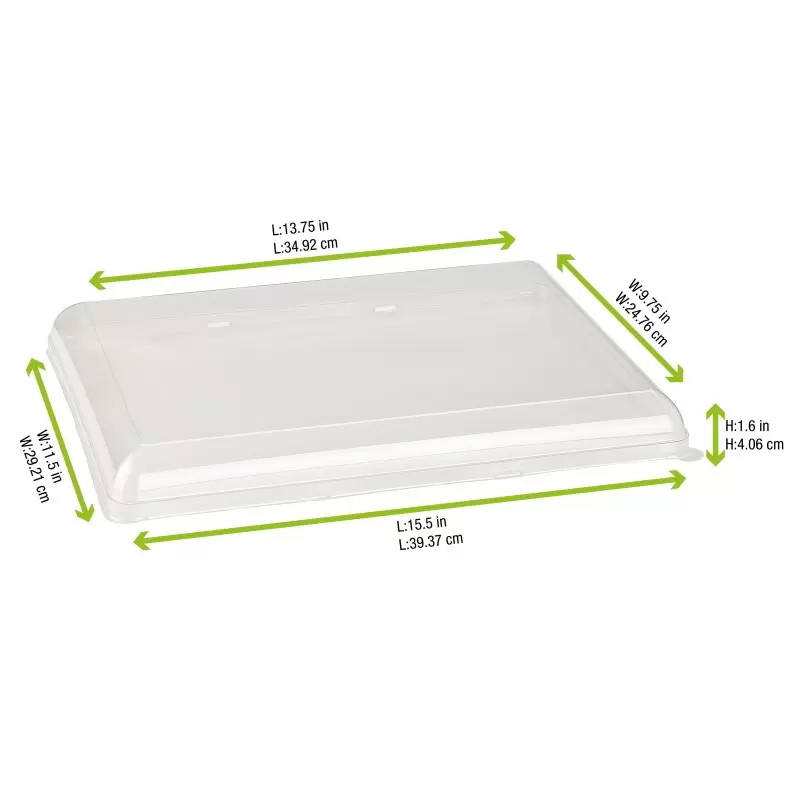 PacknWood Clear Pet Lid For 210Bchic3929 - 15.4 x 11.6 x 1.29'' - 50 pcs