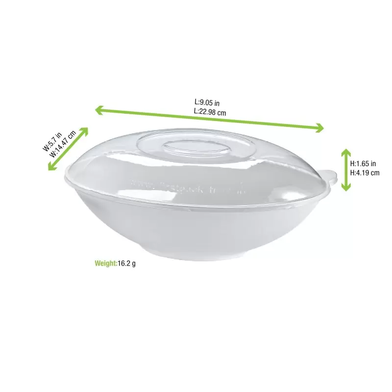 PacknWood Clear Pet Lid For 210Bchic750 & 210Bchic750Br - 8.77 x 5.39 x 1.69'' - 250 pcs