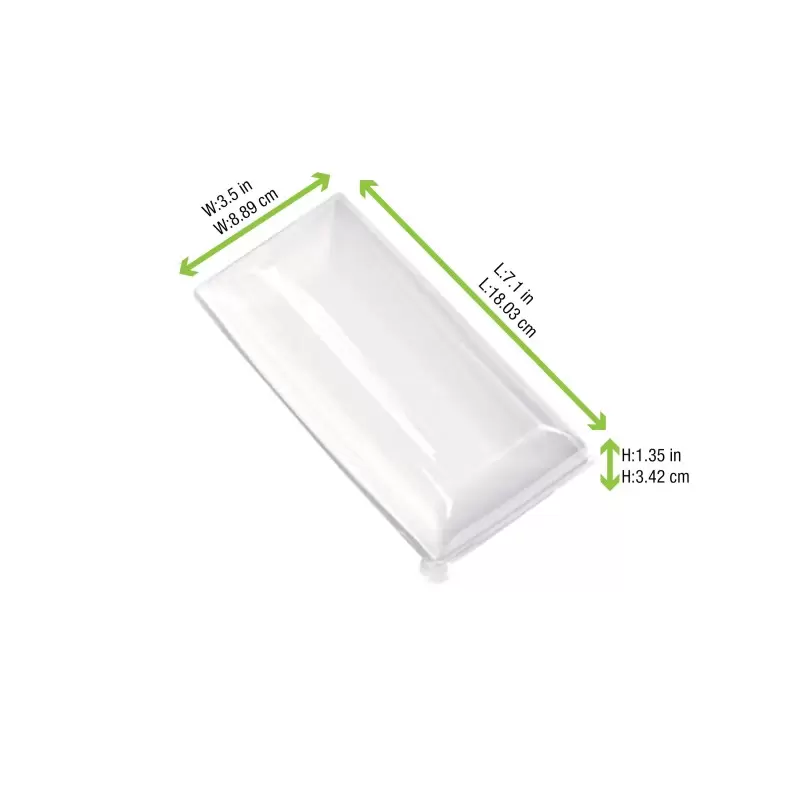 PacknWood Clear Pet Lid For 210Bchic90180 - 7.08 x 3.54 x 1.18'' - 100 pcs