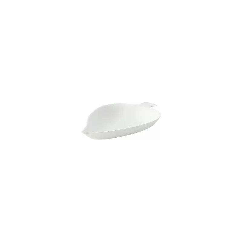 PacknWood Bio N Chic Leaf White Sugarcane Dish - 3.5 x 2.35 x 0.47'' - 300 pcs