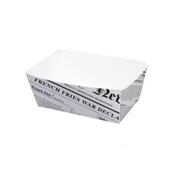 PacknWood Sturdy Newspaper Printed Basket - 8.5oz 3.5 x 2.2 x 1.6'' - 1000 pcs