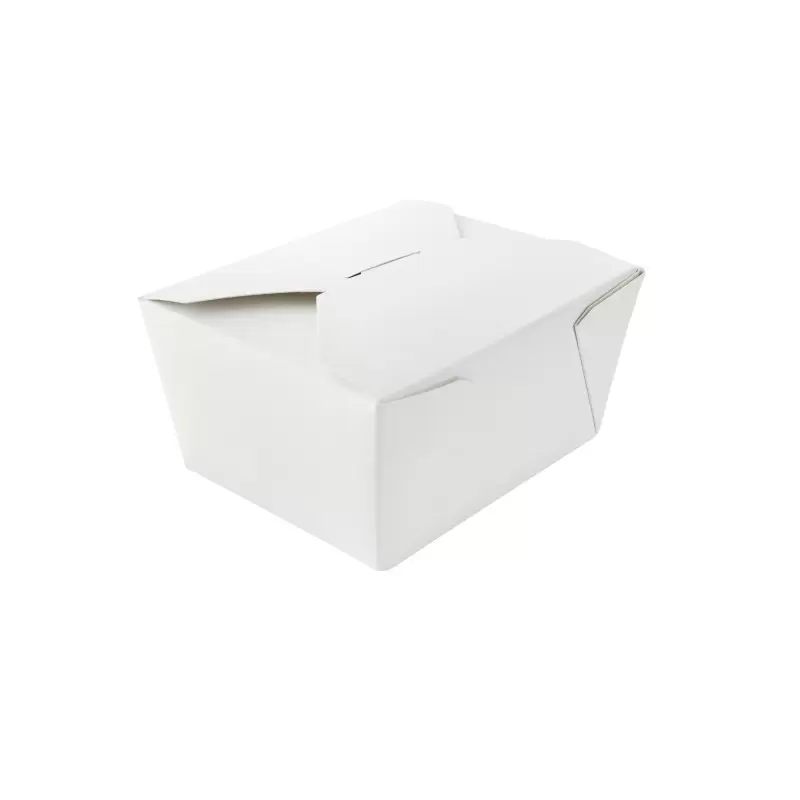 PacknWood White Meal Box - 25oz Base: 4.5 x 3.5 x 2.5'' T - 450 pcs