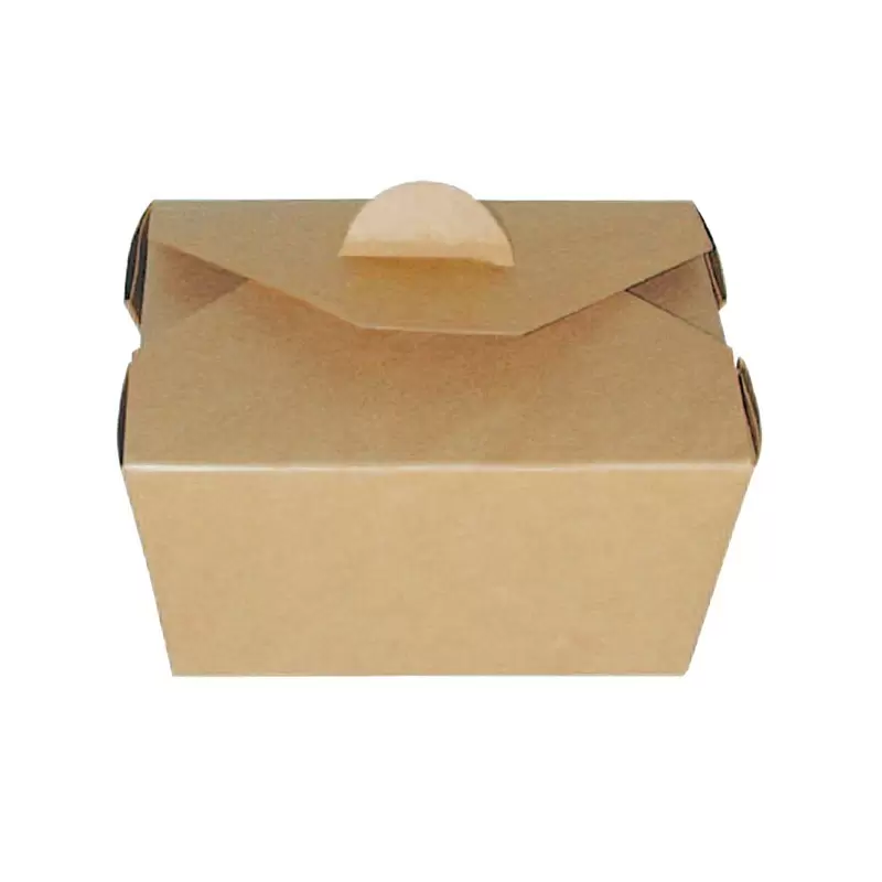 PacknWood Kraft Meal Box - 25oz Base: 4.5 x 3.5 x 2.5'' T - 450 pcs