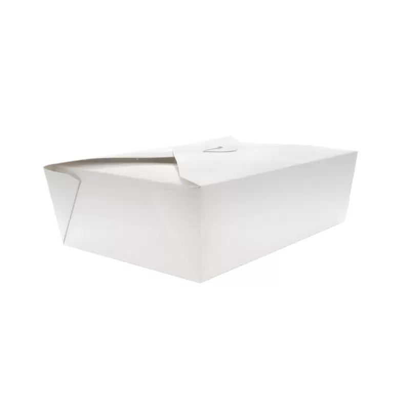 PacknWood White Meal Box - 50oz Base:7.75 x 5.5 x 2'' Top - 200 pcs