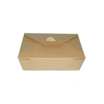 PacknWood Kraft Meal Box - 70oz Base:7.7 x 5.5 x 2.5'' To - 200 pcs