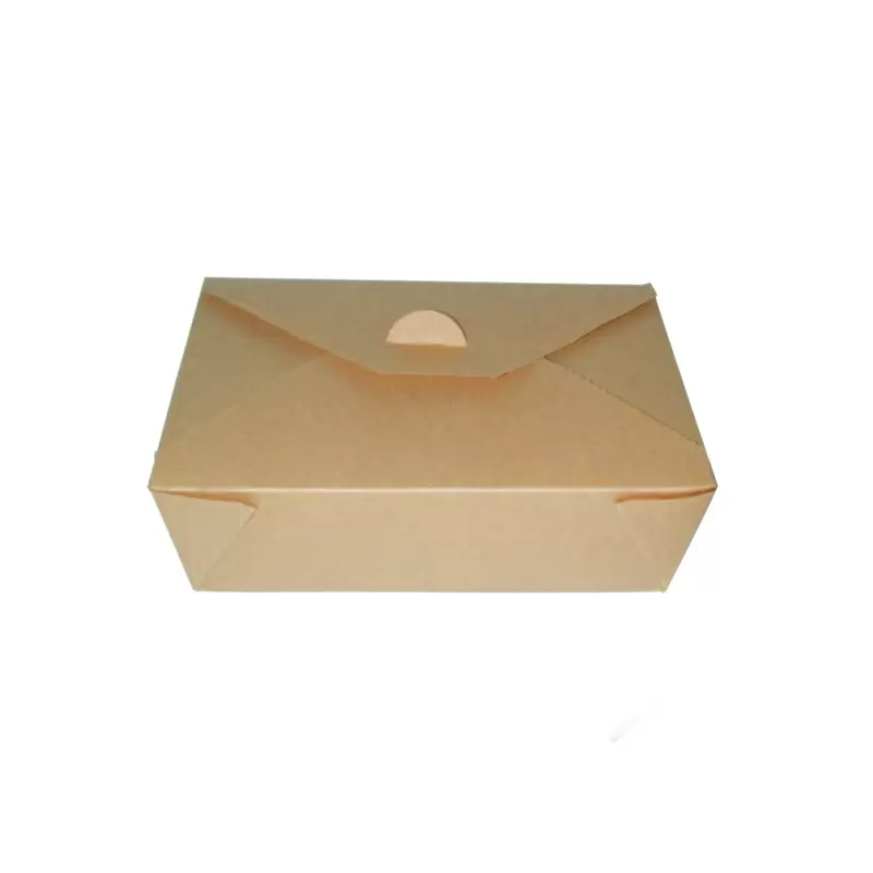 PacknWood Kraft Meal Box - 70oz Base:7.7 x 5.5 x 2.5'' To - 200 pcs