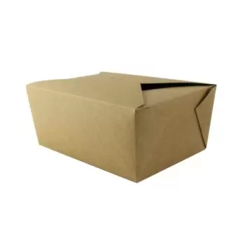 PacknWood Kraft Meal Box - 100oz Base:7.7 x 5.5 x 3.5'' - 160 pcs