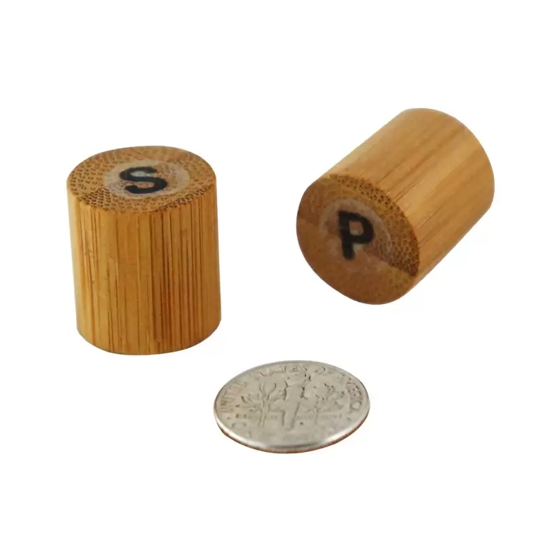 PacknWood Bamboo Mini Salt & Pepper Set (Prefilled) - Diam.0.7'' H:0.75'' - 100 pcs