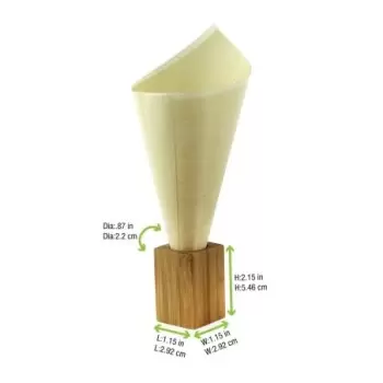 PacknWood Dual Use Bamboo Picks And Cone Holder - 1.18 x 1.18 x 2.16'' - 50 pcs