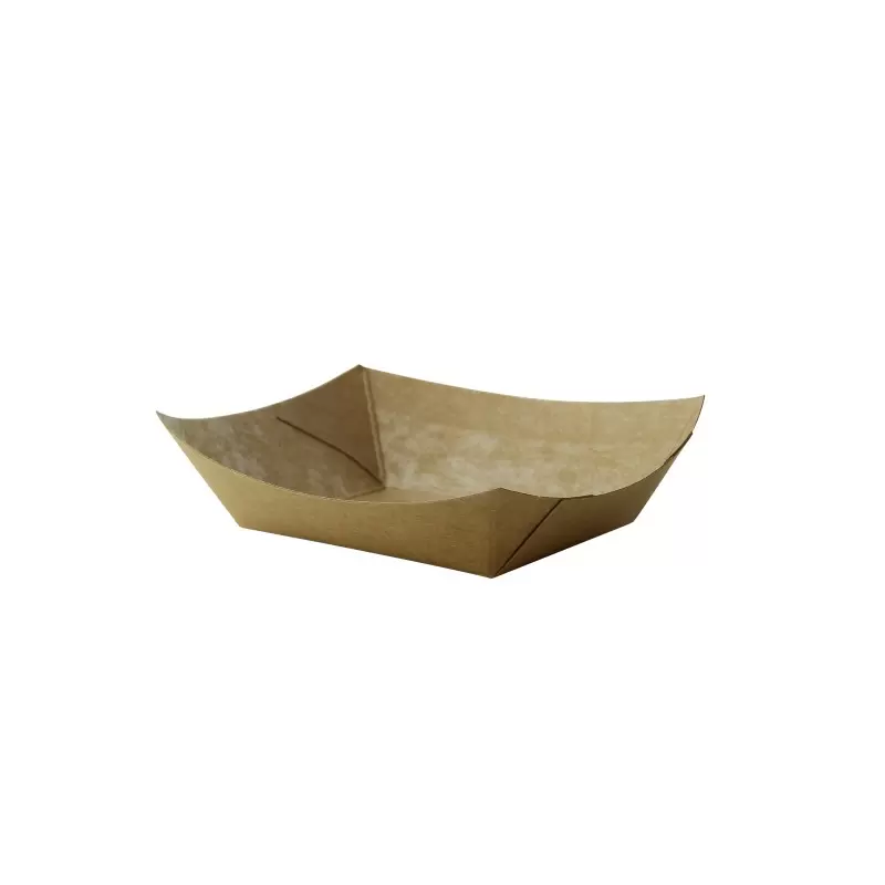 PacknWood Multi Use Small Kraft Paper Boat - 3oz 4.5 x 3.2 x 1.1'' - 1000 pcs