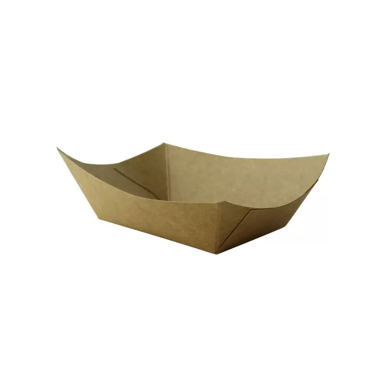 PacknWood Multi Use Small Kraft Paper Boat - 7oz 5.4 x 3.6 x 1.5'' - 1000 pcs