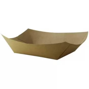 PacknWood Multi Use Large Kraft Paper Boat - 27oz 8.7 x 5.7 x 1.4'' - 500 pcs