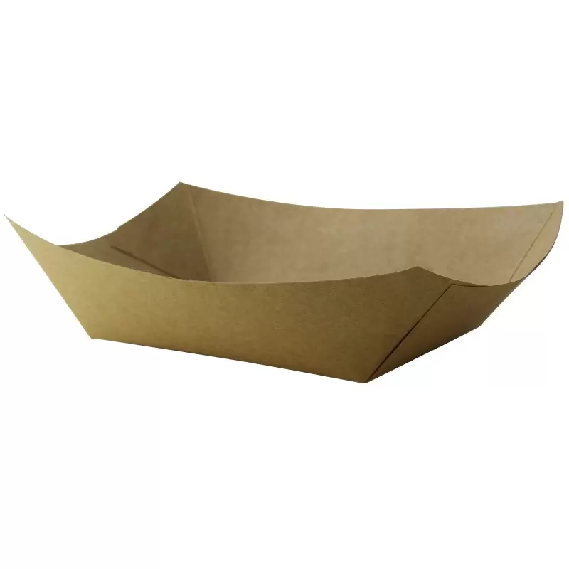 PacknWood Multi Use Large Kraft Paper Boat - 27oz 8.7 x 5.7 x 1.4'' - 500 pcs