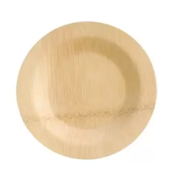 PacknWood Bamboo Veneer Round Plate - Diam.7'' - 50 pcs