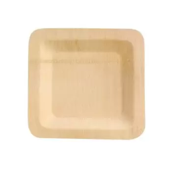 PacknWood Bamboo Veneer Square Plate - 7 x 7'' - 50 pcs