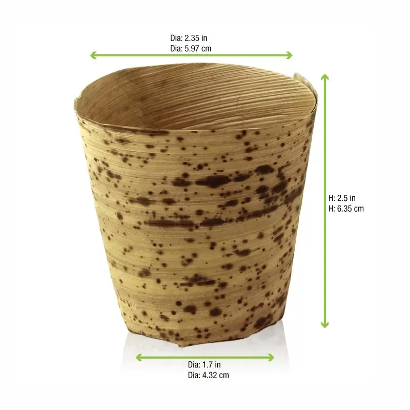 PacknWood Bamboo Leaf Cup - 4oz Diam.2.2'' H:2.5'' - 200 pcs