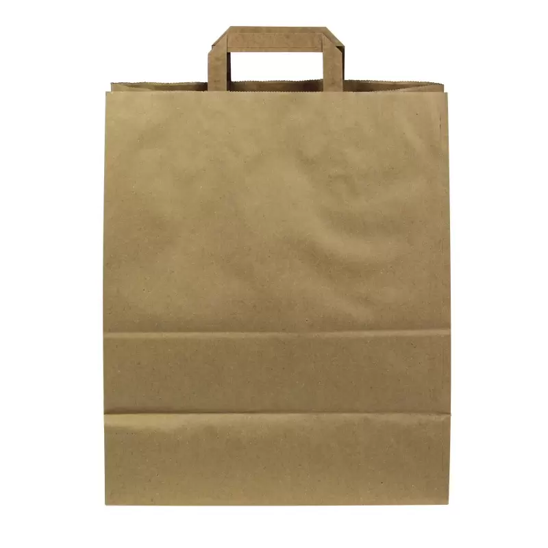 PacknWood Kraft Double-Layer Paper Carrier Bag With Handles - 12.6 x 6.7 x 15'' - 250 pcs