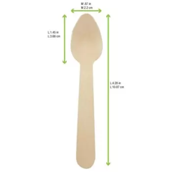 PacknWood Mini Wooden Spoon - 4.3'' - 3000 pcs