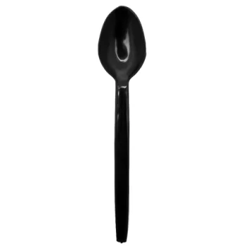 PacknWood Black Small Teaspoon - L: 4.72'' W:0.98'' - 6000 pcs