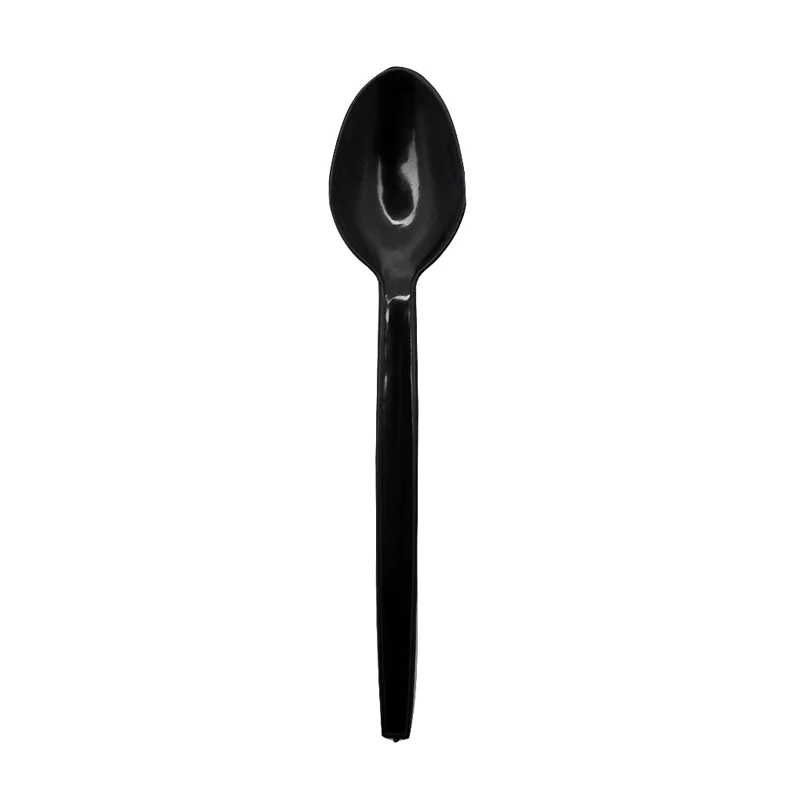 PacknWood Black Small Teaspoon - L: 4.72'' W:0.98'' - 6000 pcs