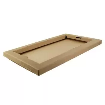 PacknWood Kraft Meal Tray - 17.3 x 10.2 x 1.1'' - 50 pcs