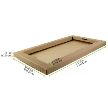 PacknWood Kraft Meal Tray - 17.3 x 10.2 x 1.1'' - 50 pcs