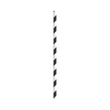 PacknWood Durable Black & White Striped Cocktail Paper Straws - Unwrapped - Diam.0.2'' H:5.7'' - 3000 pcs