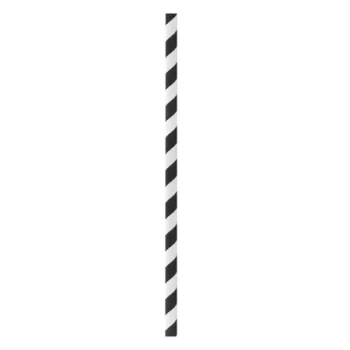 PacknWood Black Striped Cocktail Paper Straws Wrapped - Diam.0.2'' L: 5.7'' - 3000 pcs