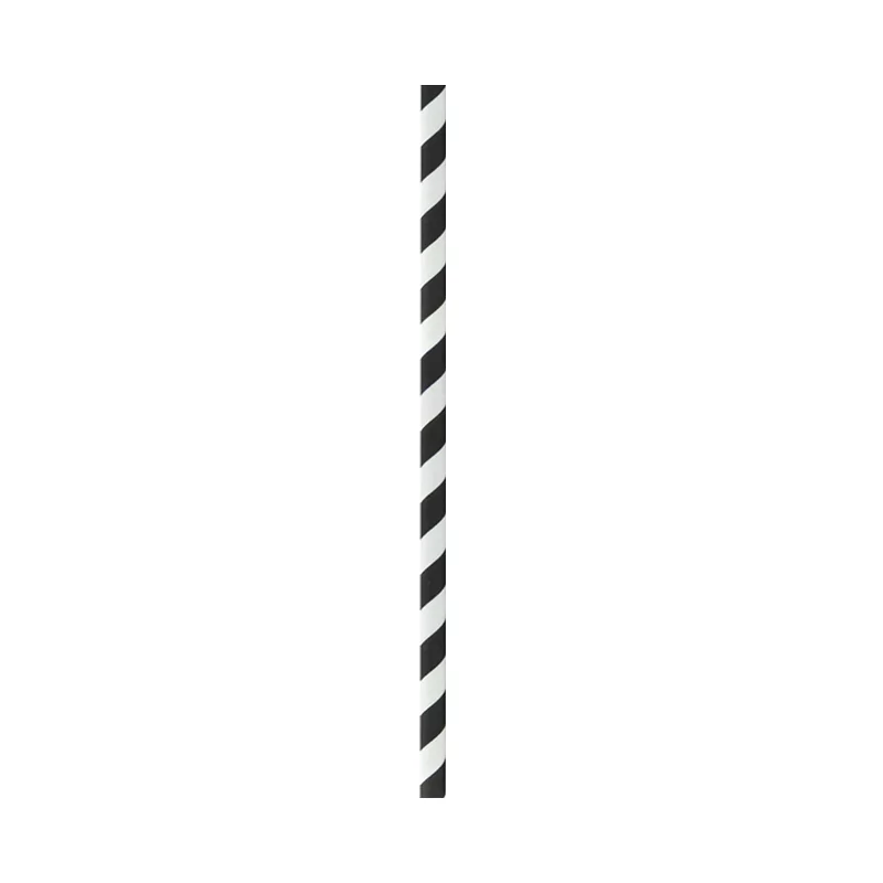 PacknWood Black Striped Cocktail Paper Straws Wrapped - Diam.0.2'' L: 5.7'' - 3000 pcs