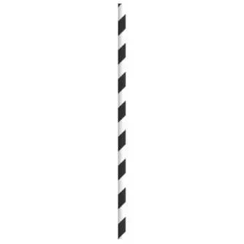 PacknWood Durable Black & White Striped Cocktail Paper Straws - Wrapped - Diam.0.2'' H:5.7'' - 3000 pcs