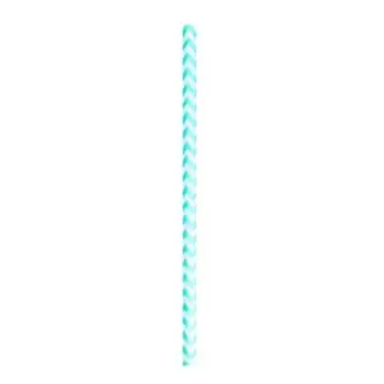 PacknWood Durable Teal Blue & White Design Paper Straws - Unwrapped - Diam.0.2'' L:7.75'' - 3000 pcs