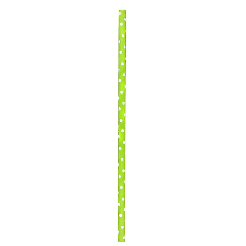 PacknWood Durable Lime Green & White Paper Straws - Unwrapped - L:7.75'' - 3000 pcs