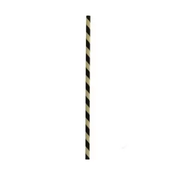 PacknWood Durable Black And Kraft Paper Straws - Unwrapped - Diam.0.2'' L:7.75'' - 3000 pcs