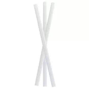 PacknWood Durable Solid White Smoothie Paper Straws - Unwrapped - Diam.0.3'' L:7.75'' - 3000 pcs