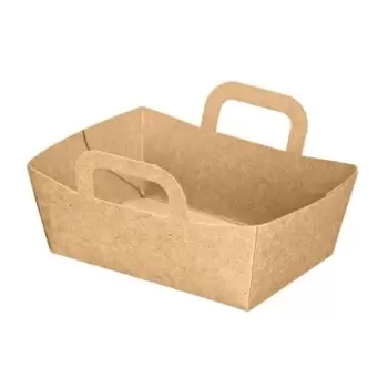 PacknWood Mini Kraft Basket - 2oz 3.75'' x 2.75'' x 1.4'' - 500 pcs