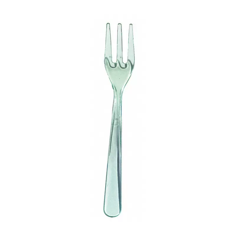 PacknWood Mini Green Transparent Fork - 3.74'' - 1000 pcs